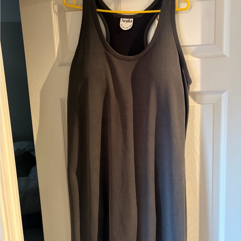 ARULA Women's Charcoal Dress with Built in Sports Bra